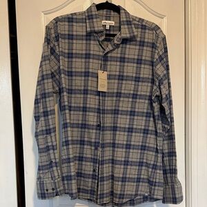 Peter Millar Blue and Gray Plaid Men's Shirt NWT
